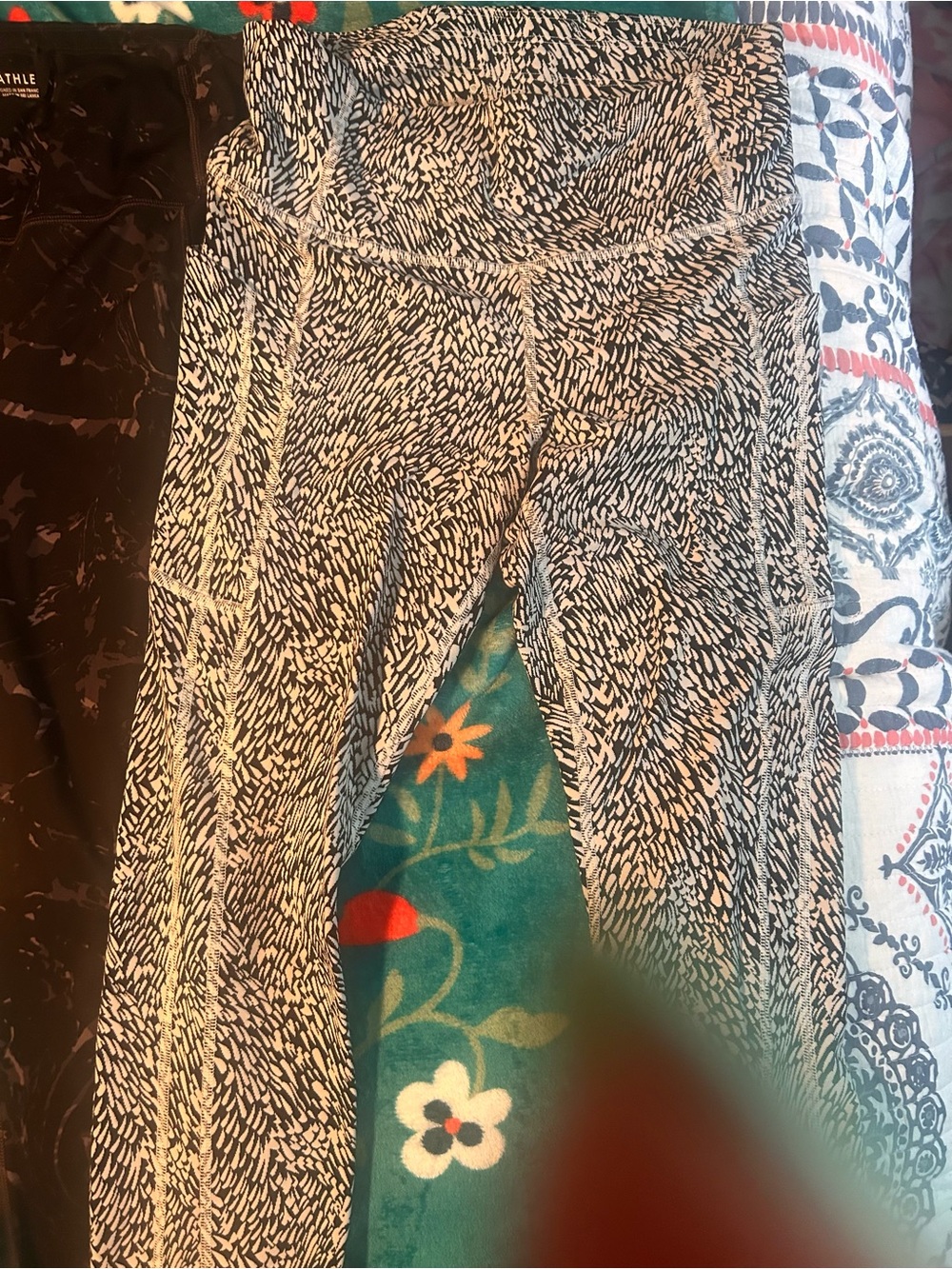 Athleta Black and White Patterned Leggings